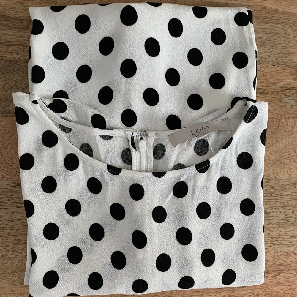 LOFT Adorable Polka Dot Dress NWT